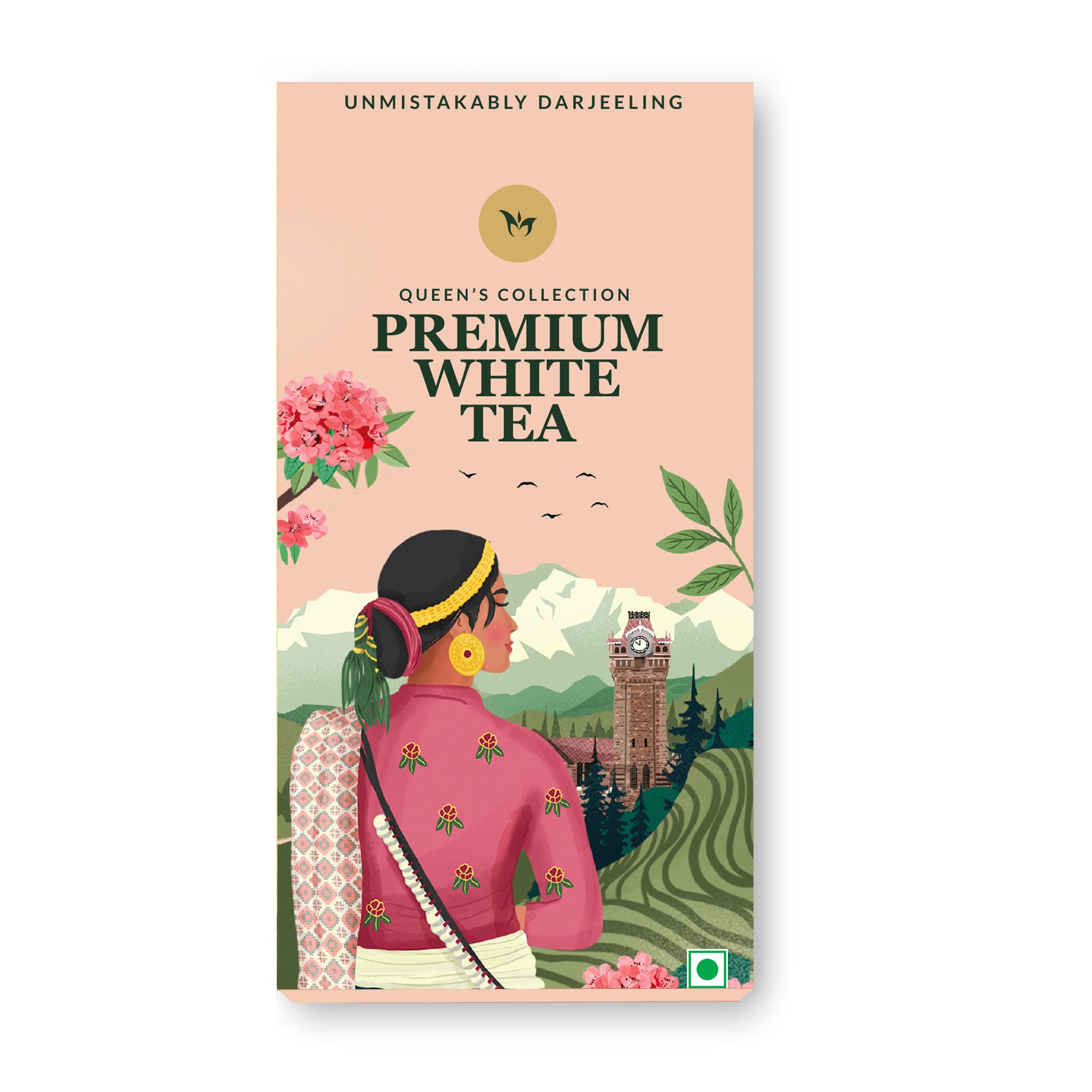 Premium Darjeeling white tea, handpicked and delicate, offering a smooth and refreshing flavor